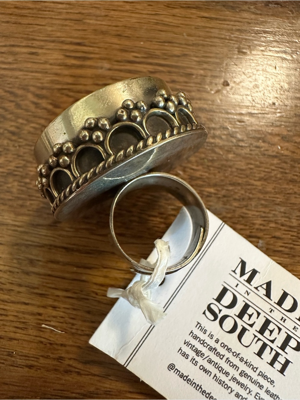 Made In The Deep South 1930’s Silver Coin Statement Ring - Adjustable - MIDS - Picture 11 of 11